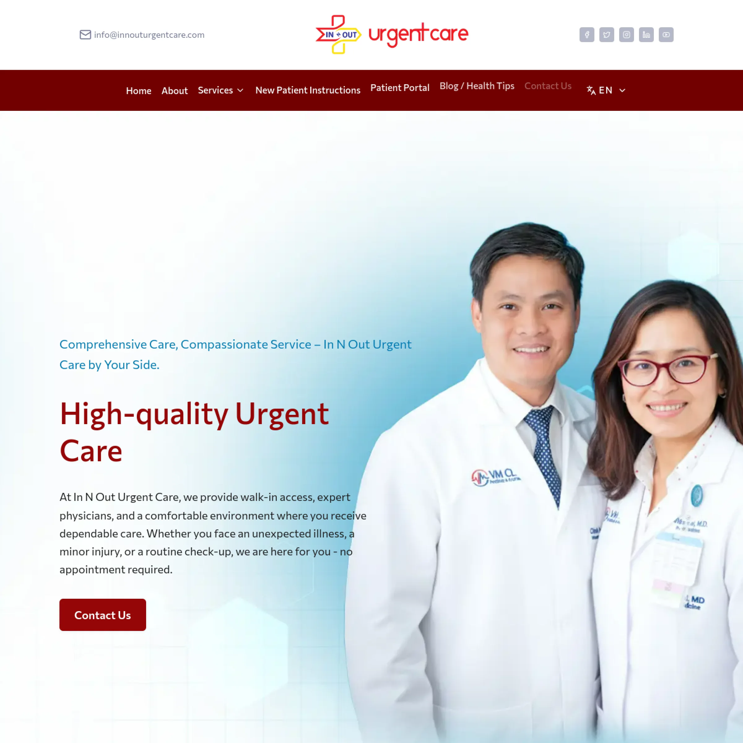 In N Out Urgent Care live website
